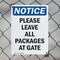Signmission Please Leave All Packages At Gate, 7 in W x Rectangle, Plastic OS-2PACK-NS-P-710-V-17505 - alternate 2